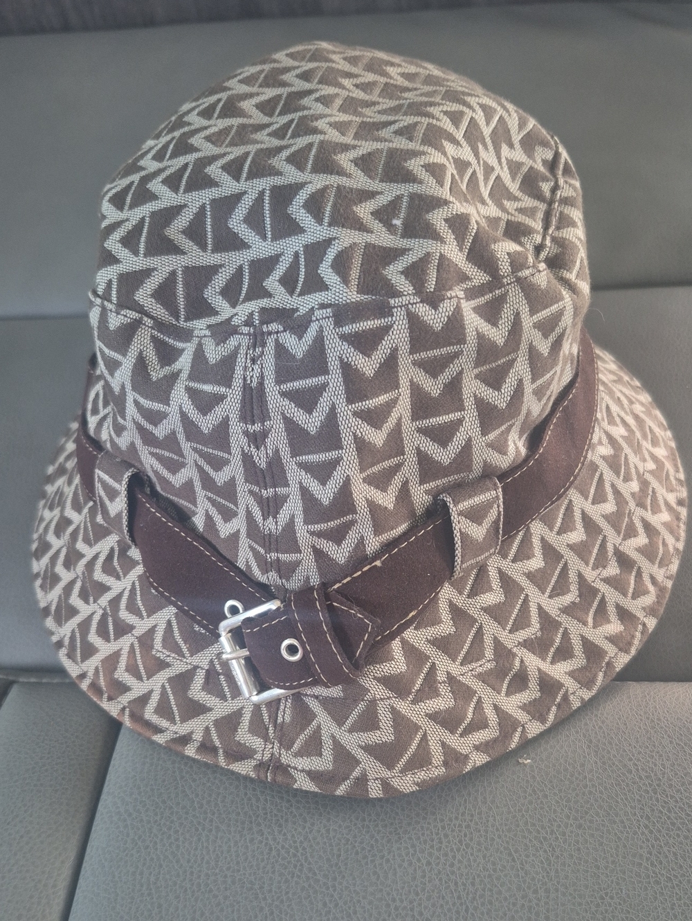 Michael Kors Logo Bucket Hat with Buckle Trim